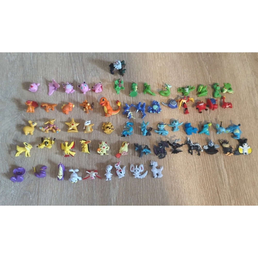 Pokemon Mini Figures Toy Miniatures Characters Lot Of 62